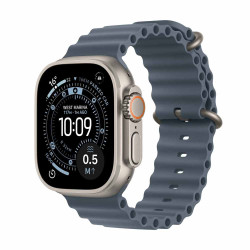 Apple Watch Ultra 3 GPS + Cellular 49mm Natural Titanium Case with Anchor Blue Ocean Band MEWH4AF/A