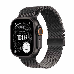 Apple Watch Ultra 3 GPS + Cellular 49mm Black Titanium Case with Black Titanium Milanese Loop - Medium MF1Q4AF/A
