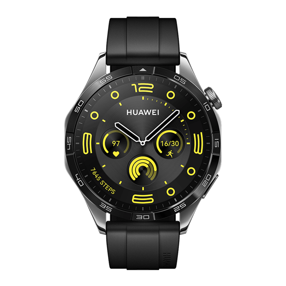 Buy Online Huawei Smart Watch GT 4, 46 mm, Black Fluororubber Strap