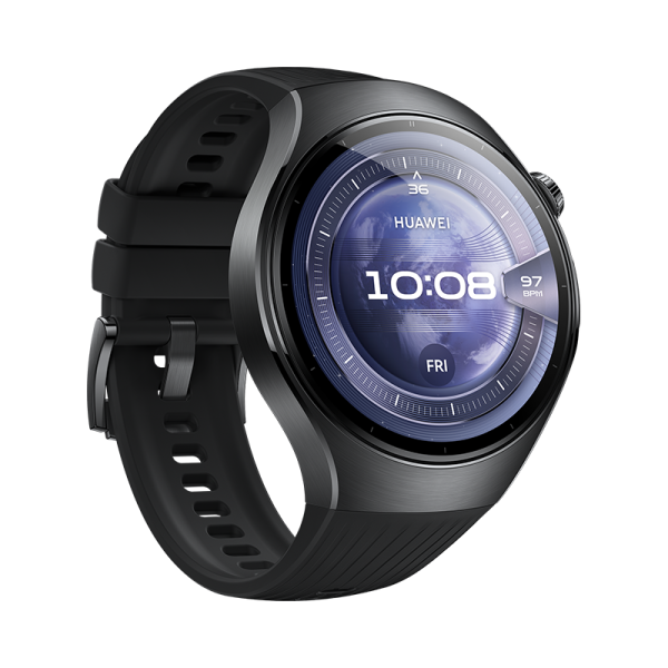 Huawei Watch 5 46MM LTE Black - Stainless Steel Case Black Fluoroelastomer Strap 