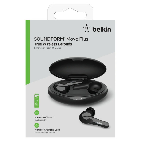 Belkin Soundform Move True Wireless Earbuds With Charging Case Black