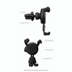 Devia Smart Series Wireless Quick Charger Car Mount