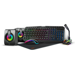 Porodo 5 in 1 Gaming Kits Gaming Keyboard-Speaker-Mouse-Microphone -Mouse Pad