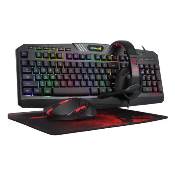 Redragon 4 In1 Gaming Combo Mouse|Mouse Pad|Headset|Keyboard