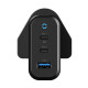 Buy Online Powerology 3-Port 65W Gan Charger With Pd Uk - Black in Qatar