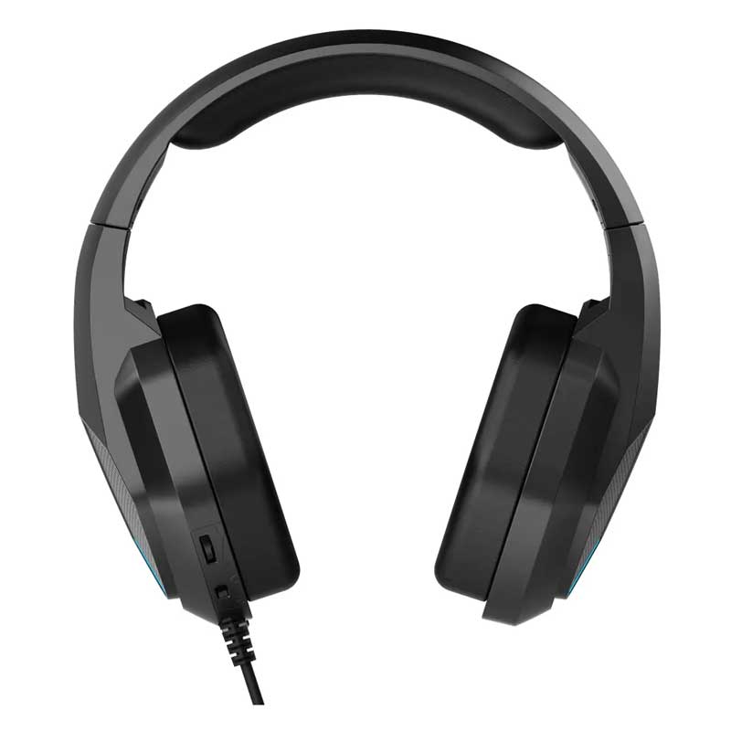 Green Lion Commander Wired Gaming Headphones with Fold-Away Mic & LED – Black