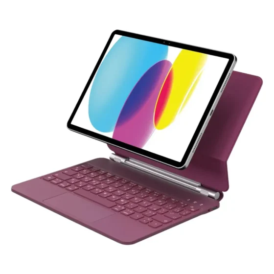 Green Lion Magic Keyboard for iPad 10th Gen / iPad 11 (A16) – Arabic/English, Burgundy