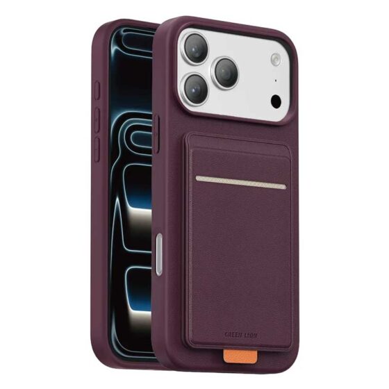 Green Lion Regal PU Leather Case with Card Holder & Stand for iPhone 18 Pro & Pro Max