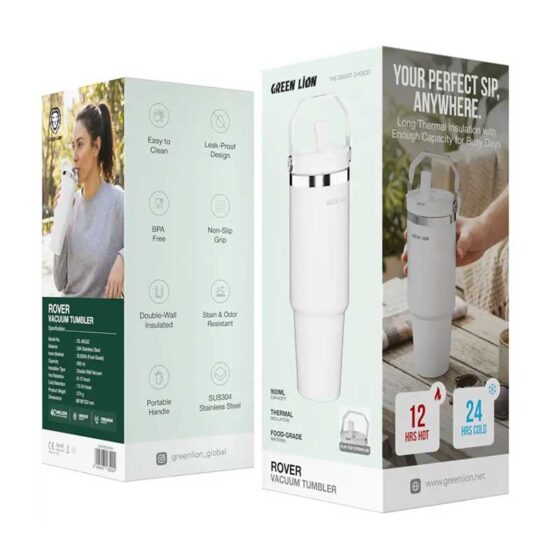 Green Lion Rover Vacuum Tumbler 900 ML – White