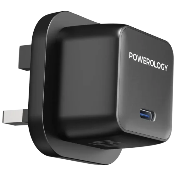 Powerology QX 45W Pocket-Sized GaN Adapter with Type-C Cable