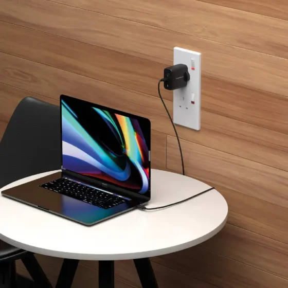 Powerology Ultra-Quick GaN Double Port Charger 45W PD with 60W USB-C Cable
