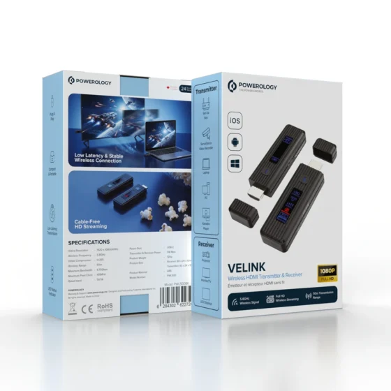 Powerology VELINK Wireless HDMI Transmitter & Receiver