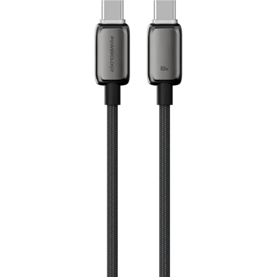 Powerology Zinco Series USB-C to USB-C Cable 60W – Dark Gray