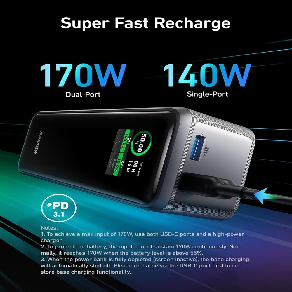 Buy Online Anker Prime 27,650mAh Power Bank (250W) A1340011